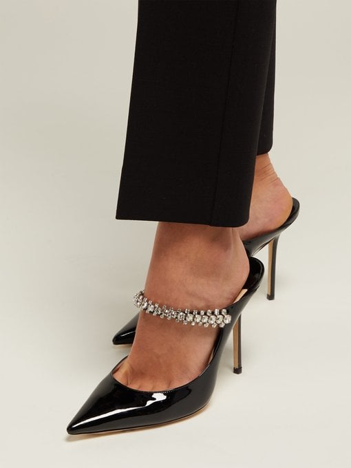 Jimmy Choo Bing 100 Crystal-Embellished Leather Mules | 2019 Fashion