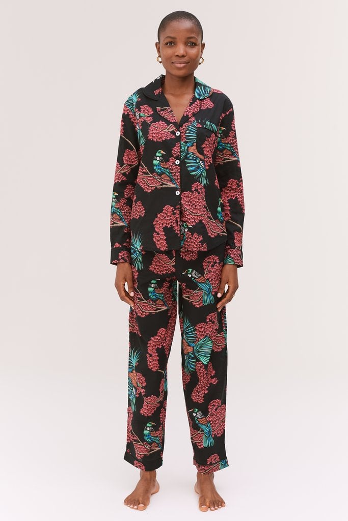 Desmond & Dempsey Long Passerine Print Pyjama Set