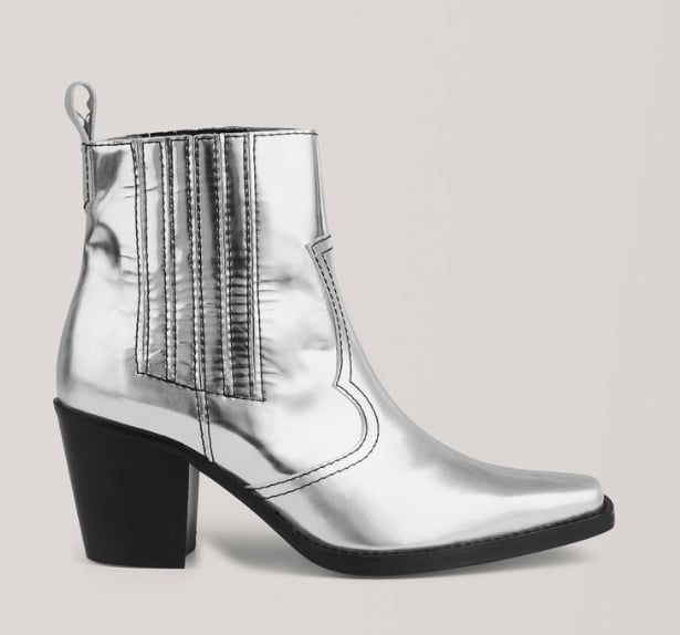 metallic bootie