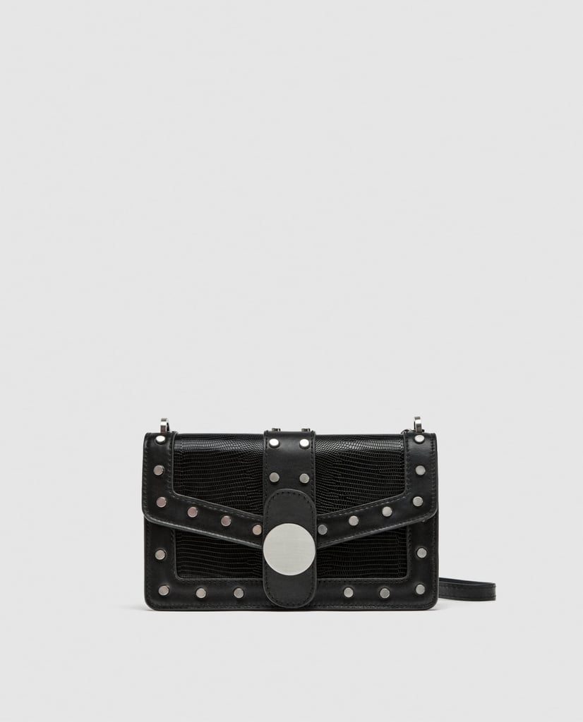 Zara Studded Leather Crossbody Bag