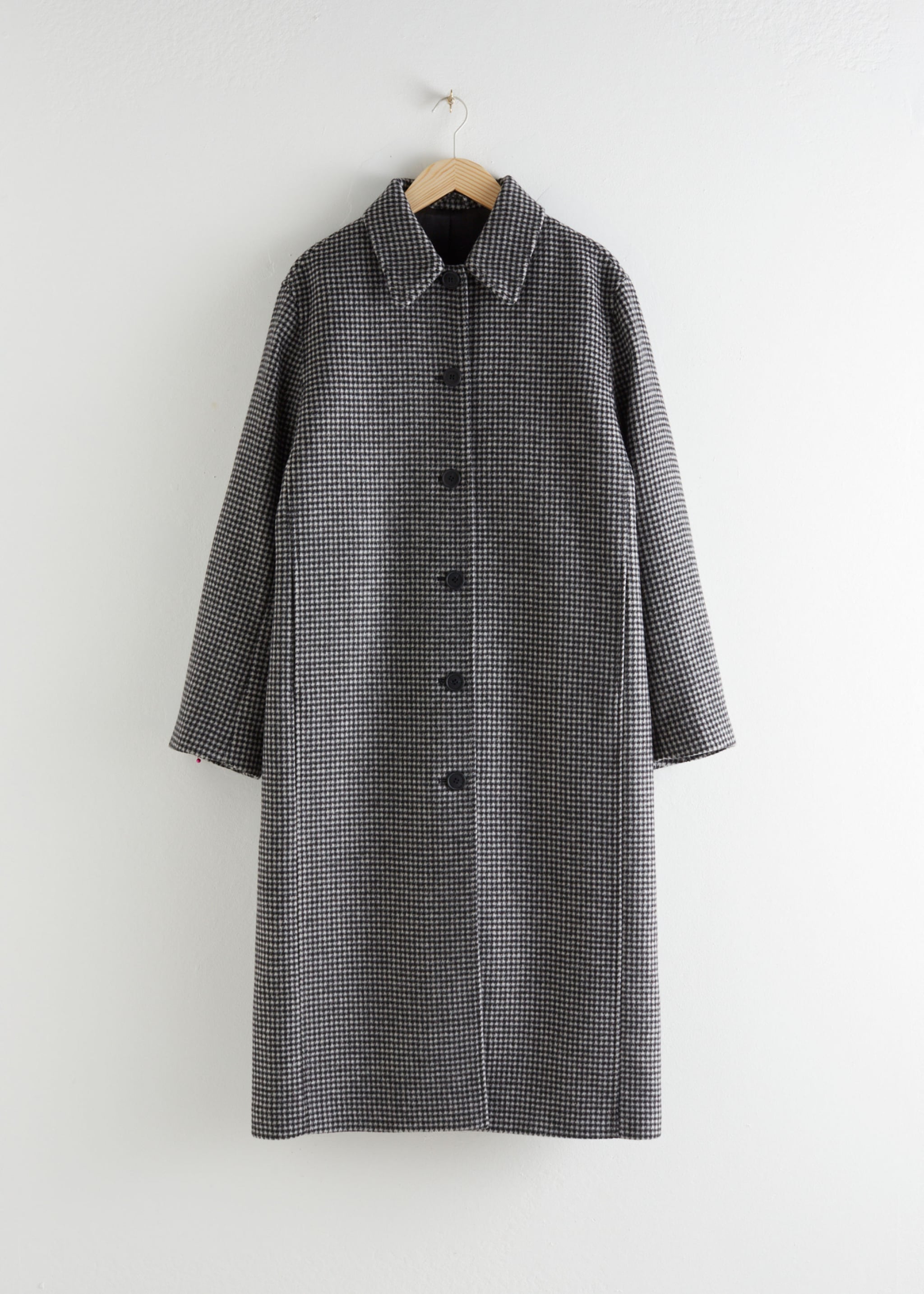 Other Stories Houndstooth Wool Blend Long Coat The Queen s