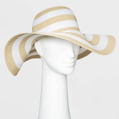 A New Day Women's Packable Essential Striped Straw Floppy Hat