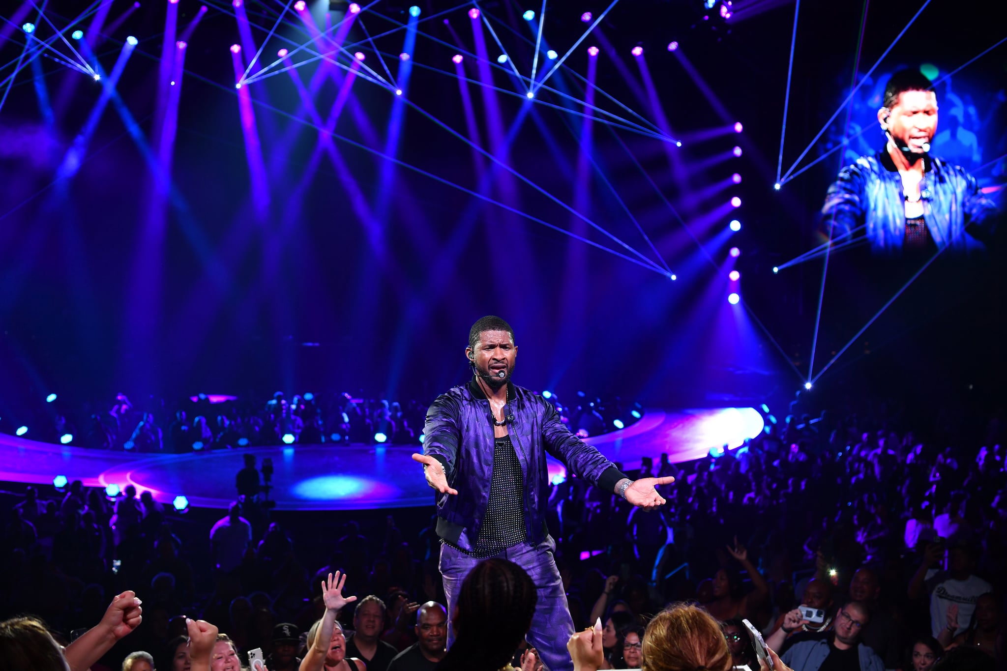 LAS VEGAS, NEVADA - JULY 15: Usher Performs at the grand opening of Usher: My Way - The Vegas Residency at Dolby Live at Park MGM on July 15, 2022 in Las Vegas, Nevada. (Photo by Denise Truscello/Getty Images for Dolby Live at Park MGM)