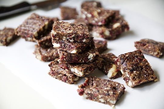 Raw Coconut Cranberry Cashew Fig Bars
