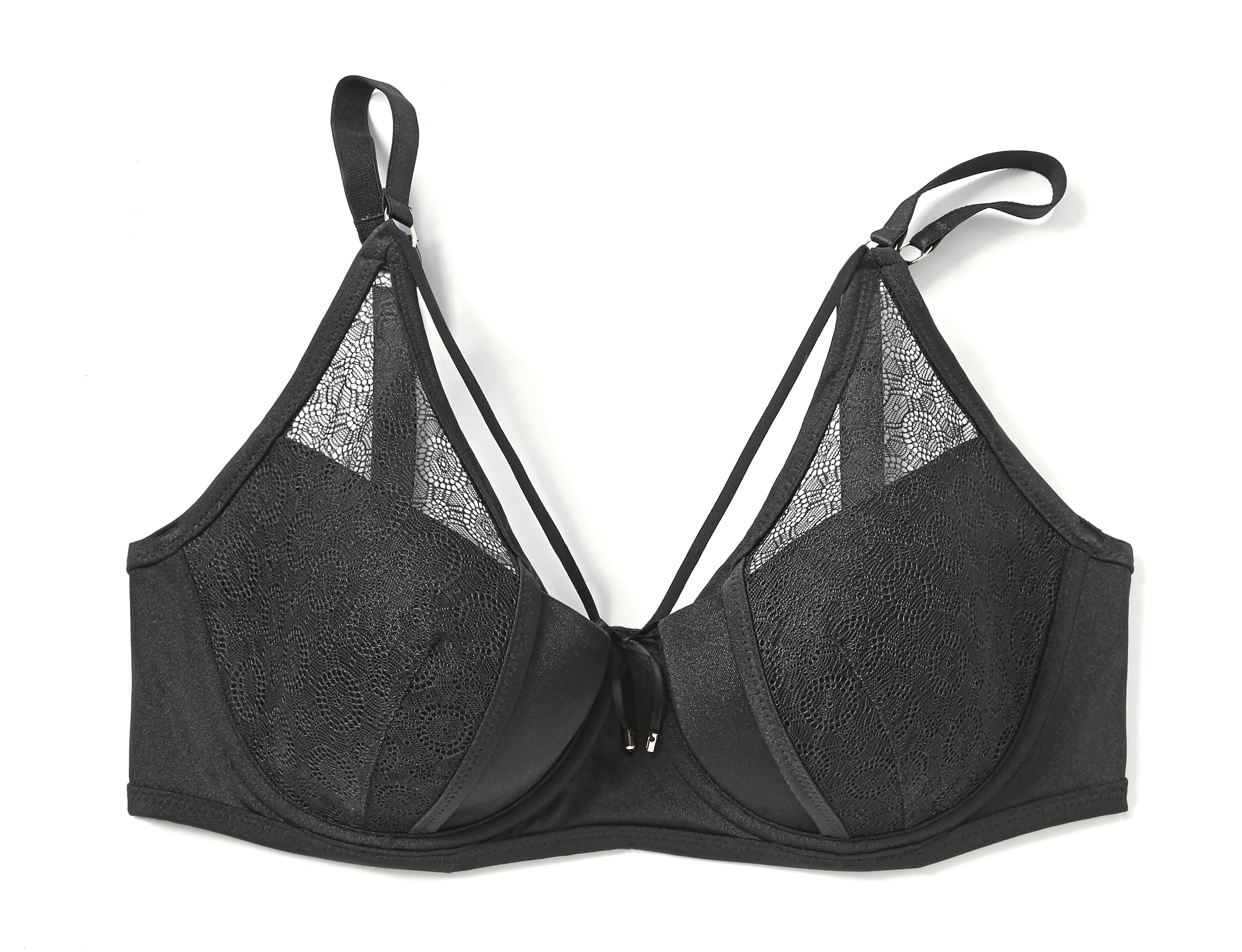 Ashley Graham Black / Purple Plus Size Padded lace bra ($65) ❤ liked on  Polyvore featuring intimates, bras, black, plus …