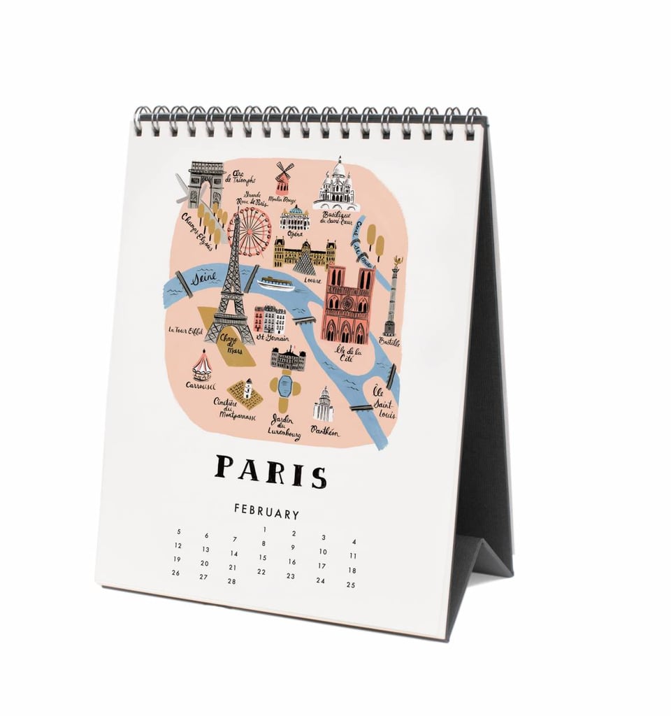 Rifle Paper Co Maps Desk Calendar ($16) Best Desk Calendars 2017