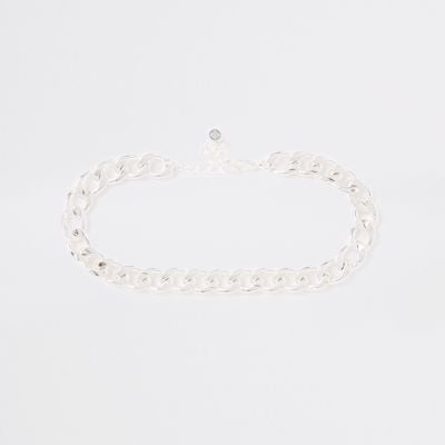 River Island Silver color chunky curb chain choker