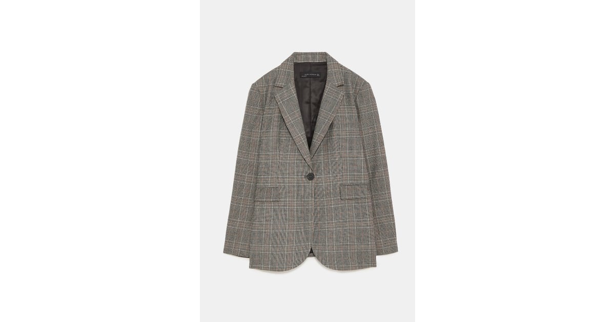 zara blazer plaid