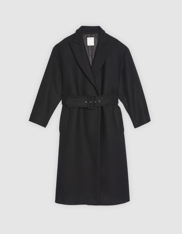 Sandro Paris Long Belted Coat