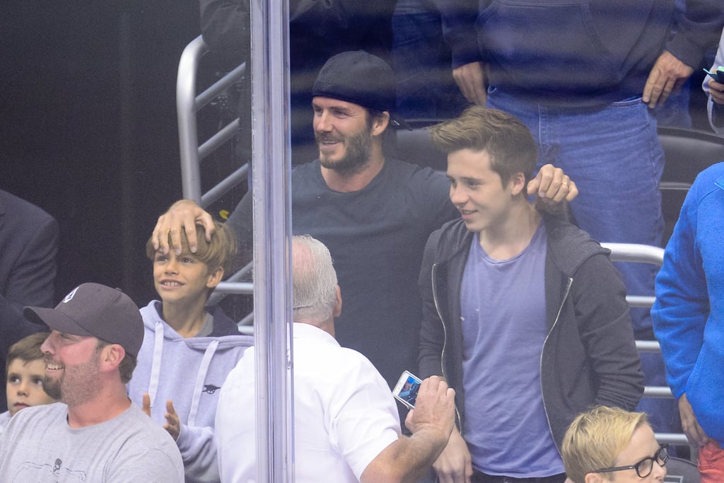 David Beckham watched the game with Cruz, Romeo, and Brooklyn.