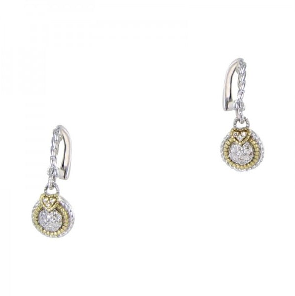 Judith Ripka 18k Yellow Gold Pave Circle Diamond Earrings ($459)