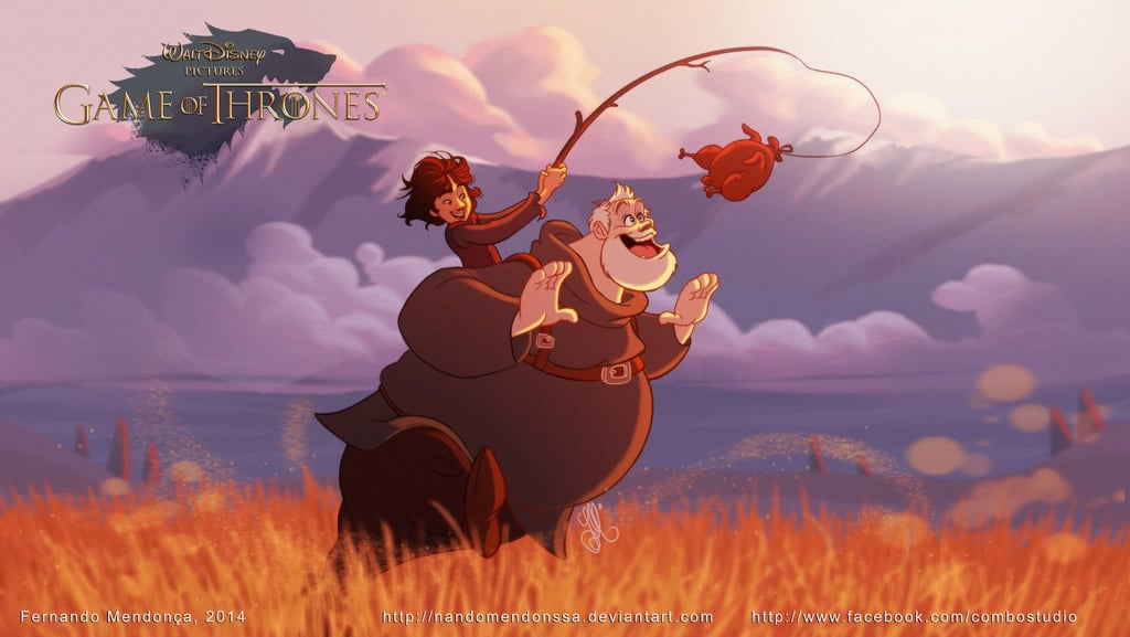 Hodor and Bran frolic in a meadow, which is a far cry from running for their lives like they usually seem to be doing.