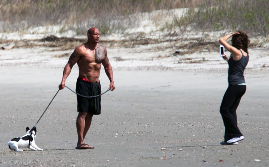 Dwayne Johnson Shirtless With Lauren Hashian Pictures 2016