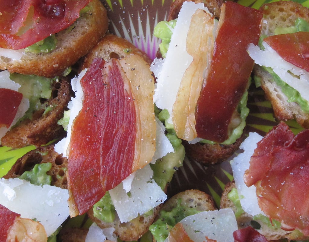 Crisped Prosciutto and Avocado Crostini