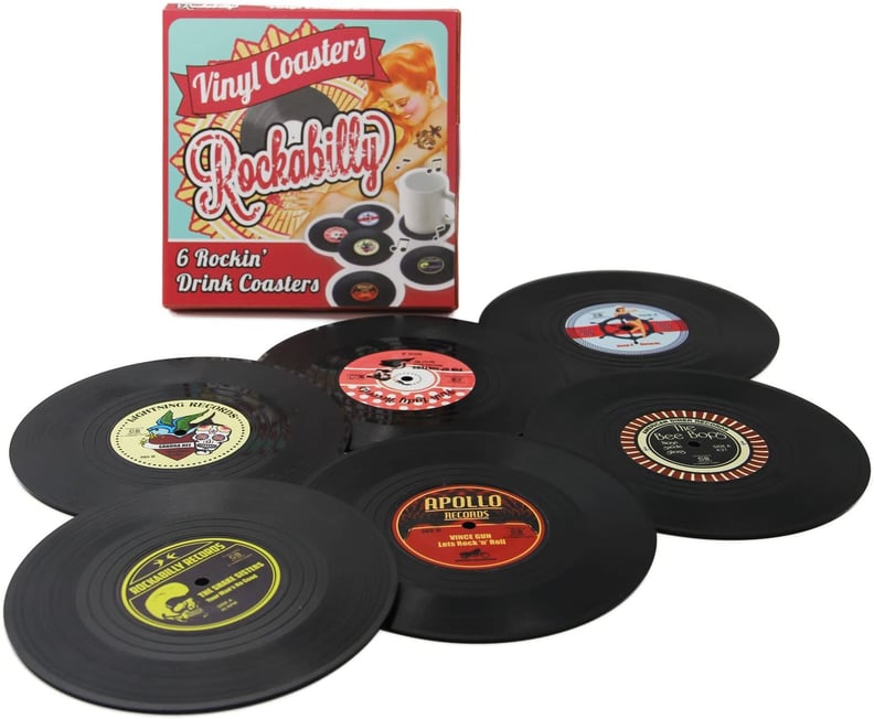 For Displaying Your Glassware: Retro Vinyl Record Disk Coasters