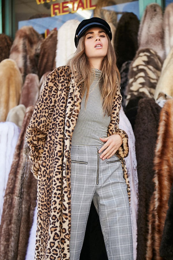 A&O International Soft Faux Fur Vest Leopard Print 