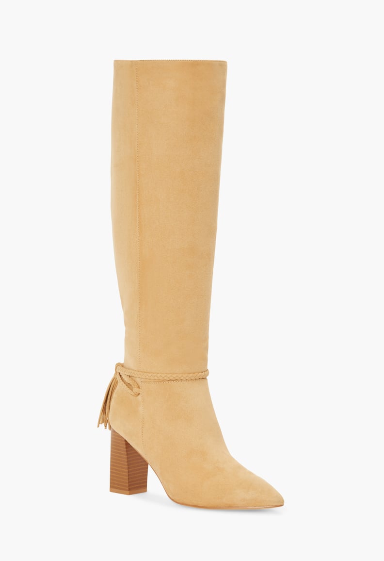 Ayesha Curry x JustFab Ruby Boots in Beige