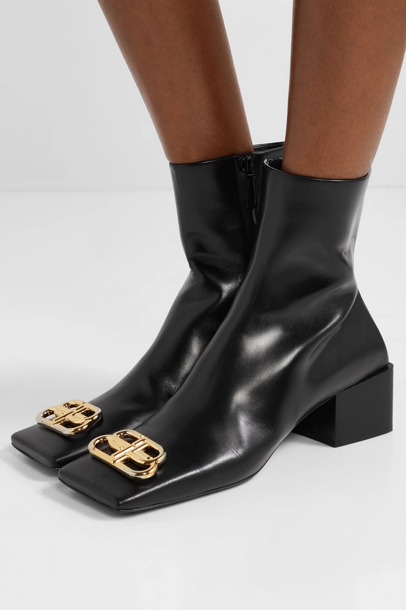 Balenciaga Embellished Leather Ankle Boots