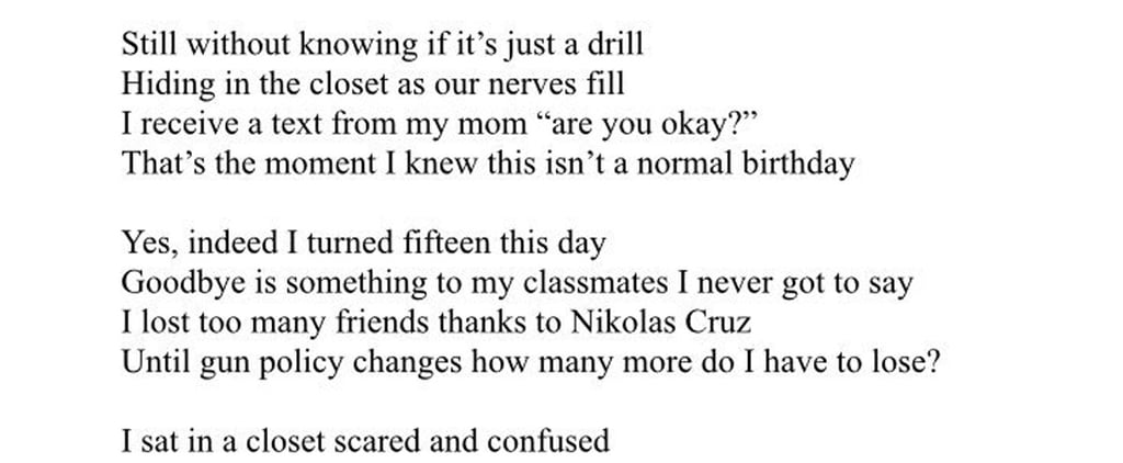 Marjory Stoneman Douglas Student's Poem About Shooting