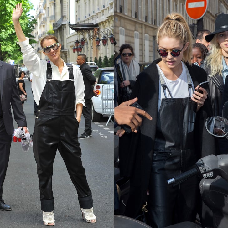 Celine's Gigi Hadid Leather Overalls Moment