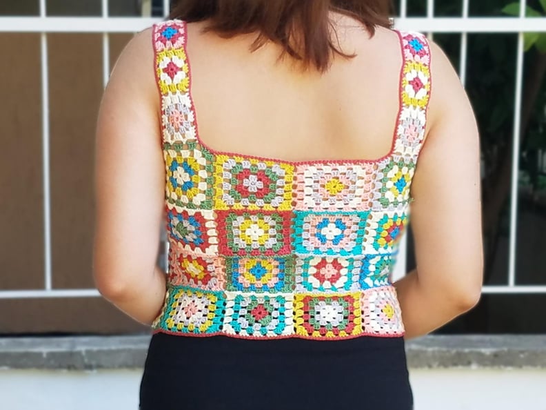 Hisliden Pure Cotton Granny Square Tank Top
