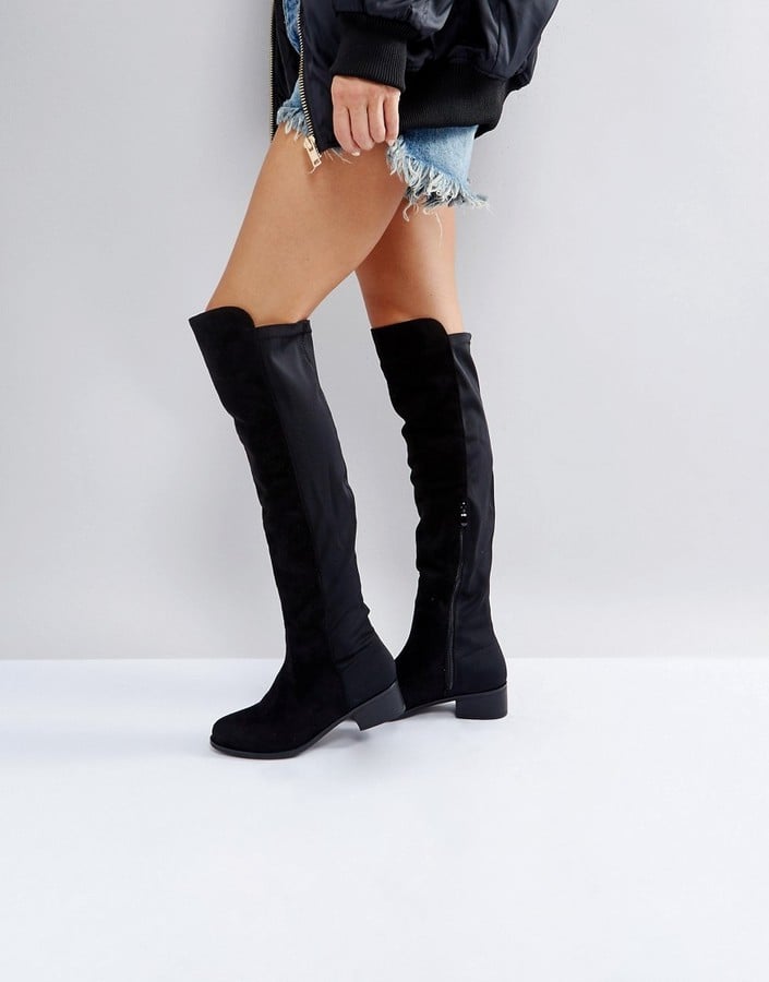 Truffle Collection Elastic Flat Over-Knee Boots