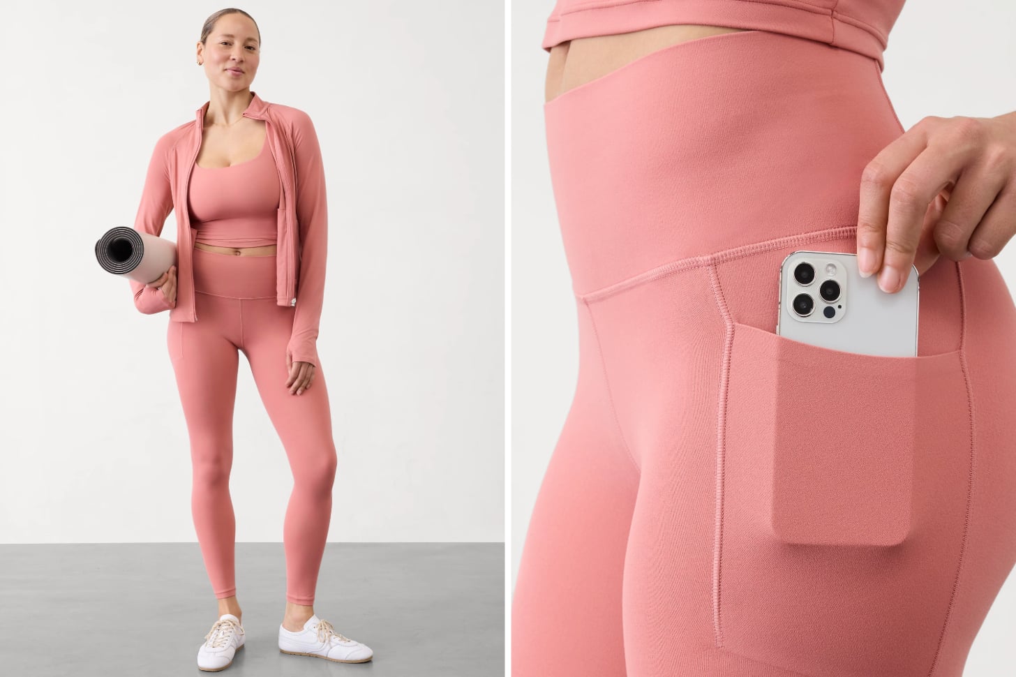 Pink leggings with pockets