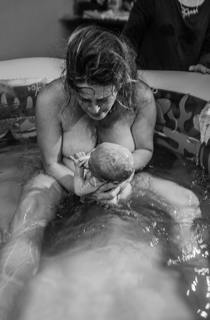 Mom Breastfeeding During Childbirth