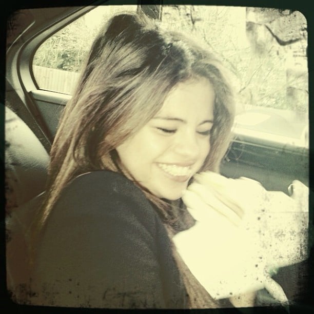 Selena Gomez snacked on an Egg McMuffin on the way to a photo shoot.
Source: Instagram user selenagomez