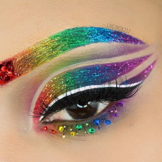 Glitter Rainbow Cat Eye