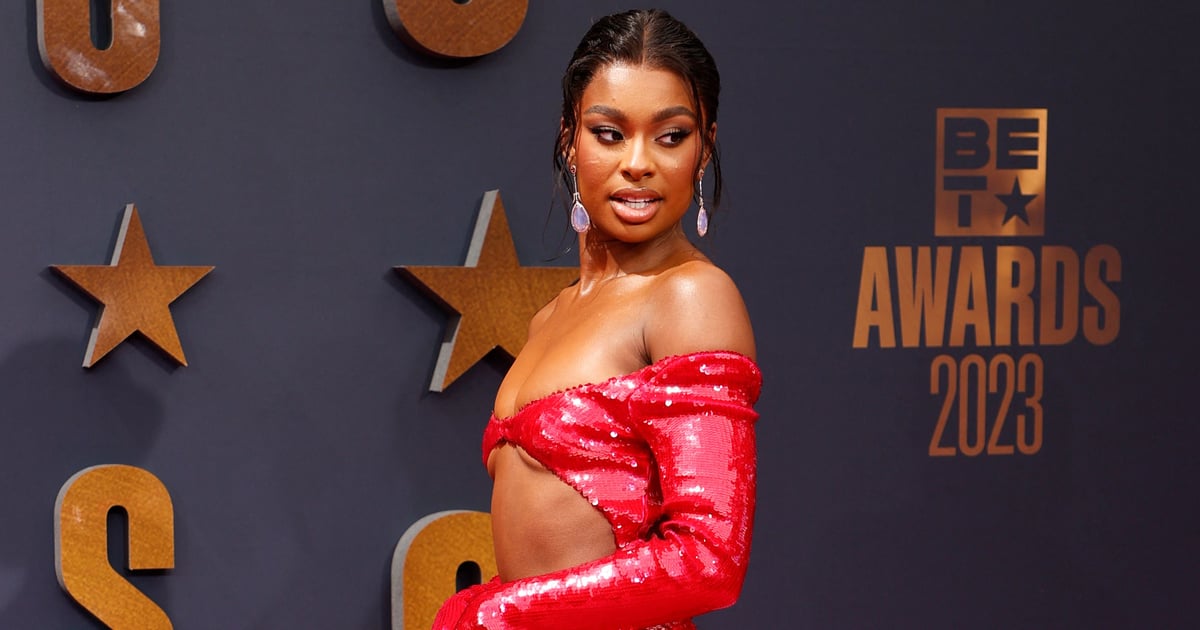 Coco Jones Puts Her Abs on Display With a Sequined Cutout Gown at the BET Awards