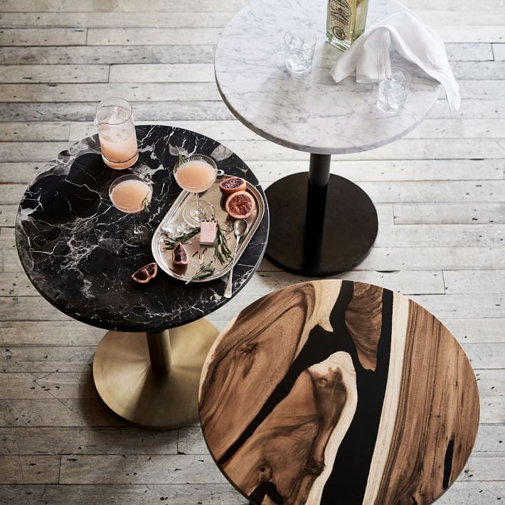 Black Marble Round Bistro Table