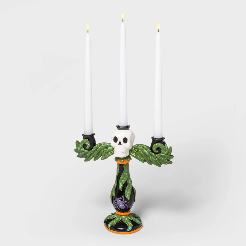 Resin Jungle Skull Halloween Candelabra