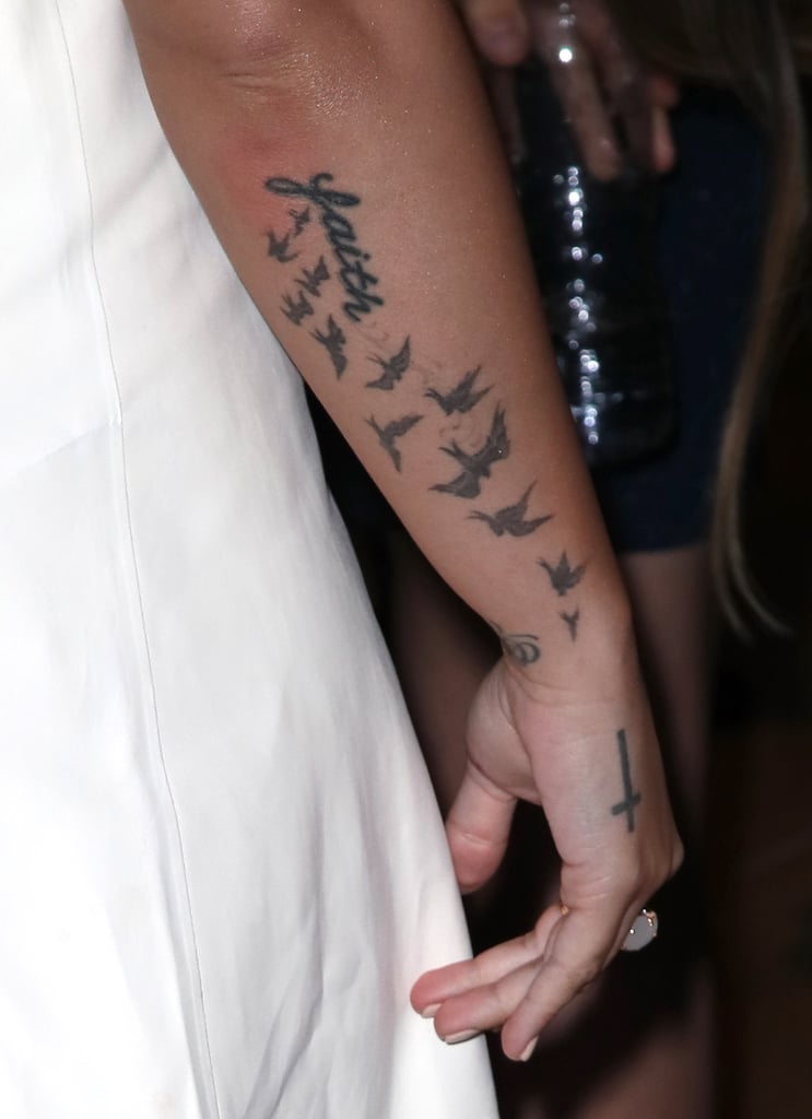 Demi Lovato's "Faith" Tattoo and 12 Birds Tattoo