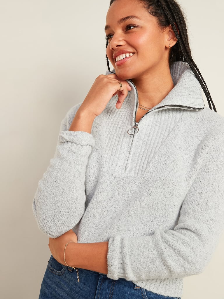 Mock-Neck 1/4-Zip Sweater