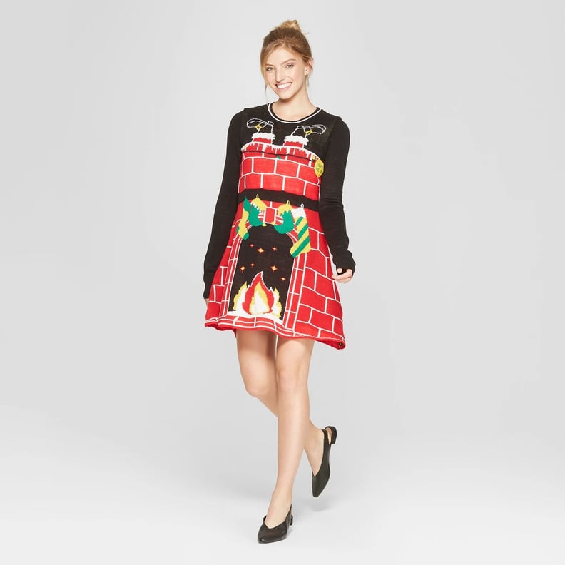 Women's Ugly Christmas Cozy Fireplace Dress