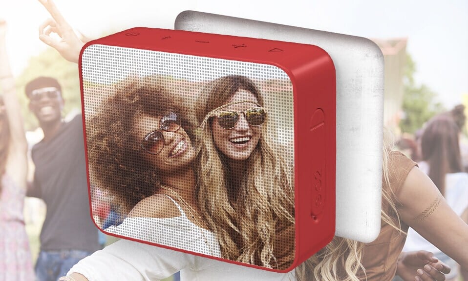 You Can Put Your Own Photos on These Portable Speakers