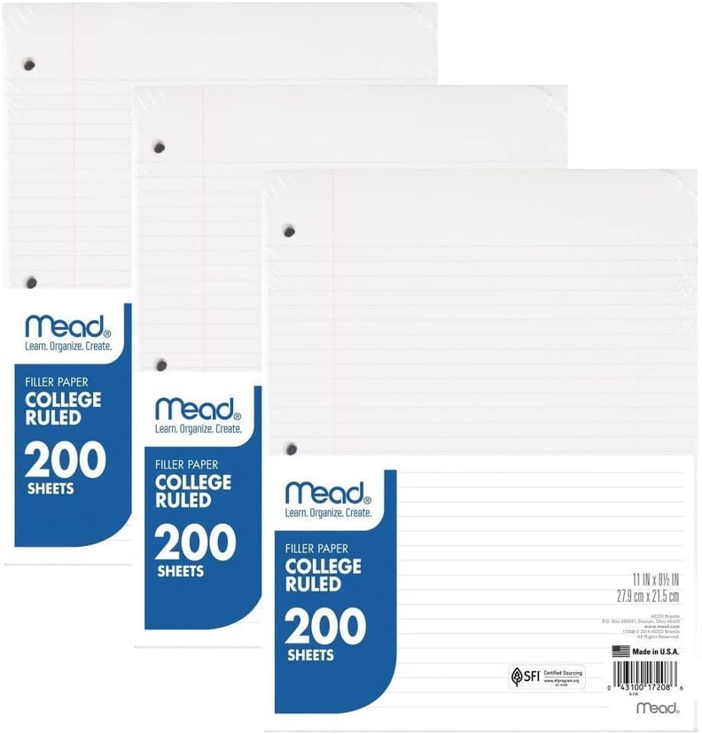 Loose-Leaf Paper: Mead Loose Leaf Paper, 3-Pack