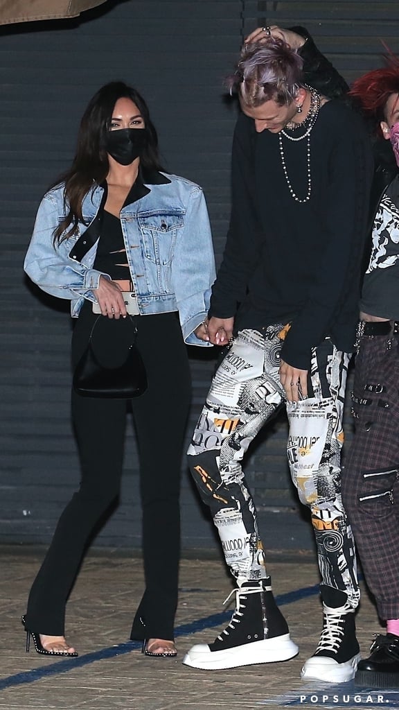 We love the subtle way Megan matched her shoes to MGK's necklaces.