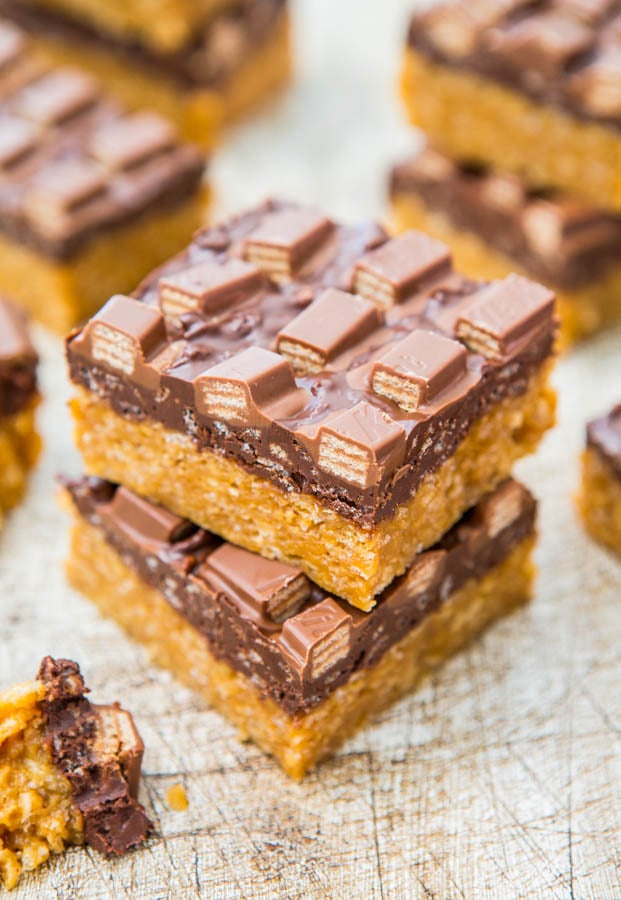 Chocolate Peanut Butter KitKat Crunch Bars