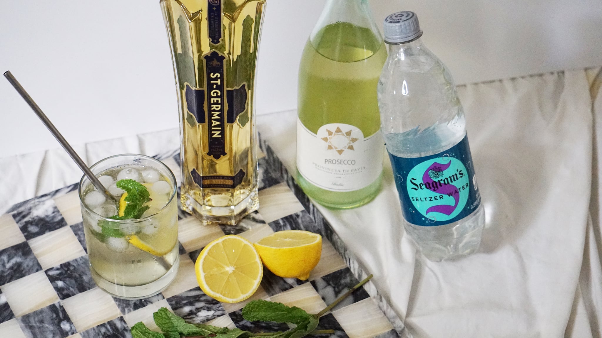 hugo spritz cocktail recipe with ingredients