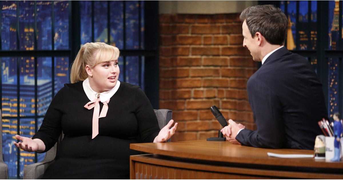 Rebel Wilson S First Headshot On Seth Meyers February 2016 Popsugar Celebrity