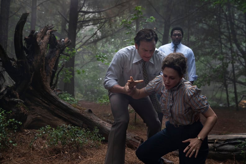 THE CONJURING: THE DEVIL MADE ME DO IT, foreground from left: Patrick Wilson, Vera Farmiga; background: Keith Arthur Bolden, 2021. ph: Ben Rothstein /  Warner Bros. / Courtesy Everett Collection