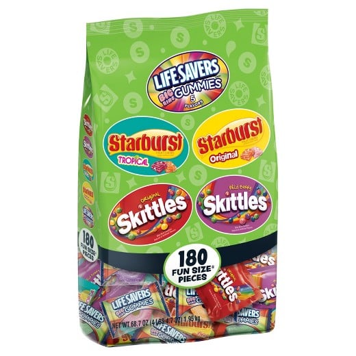 Skittles, Starburst, and Life Savers Gummies Mix, 80+ Pieces
