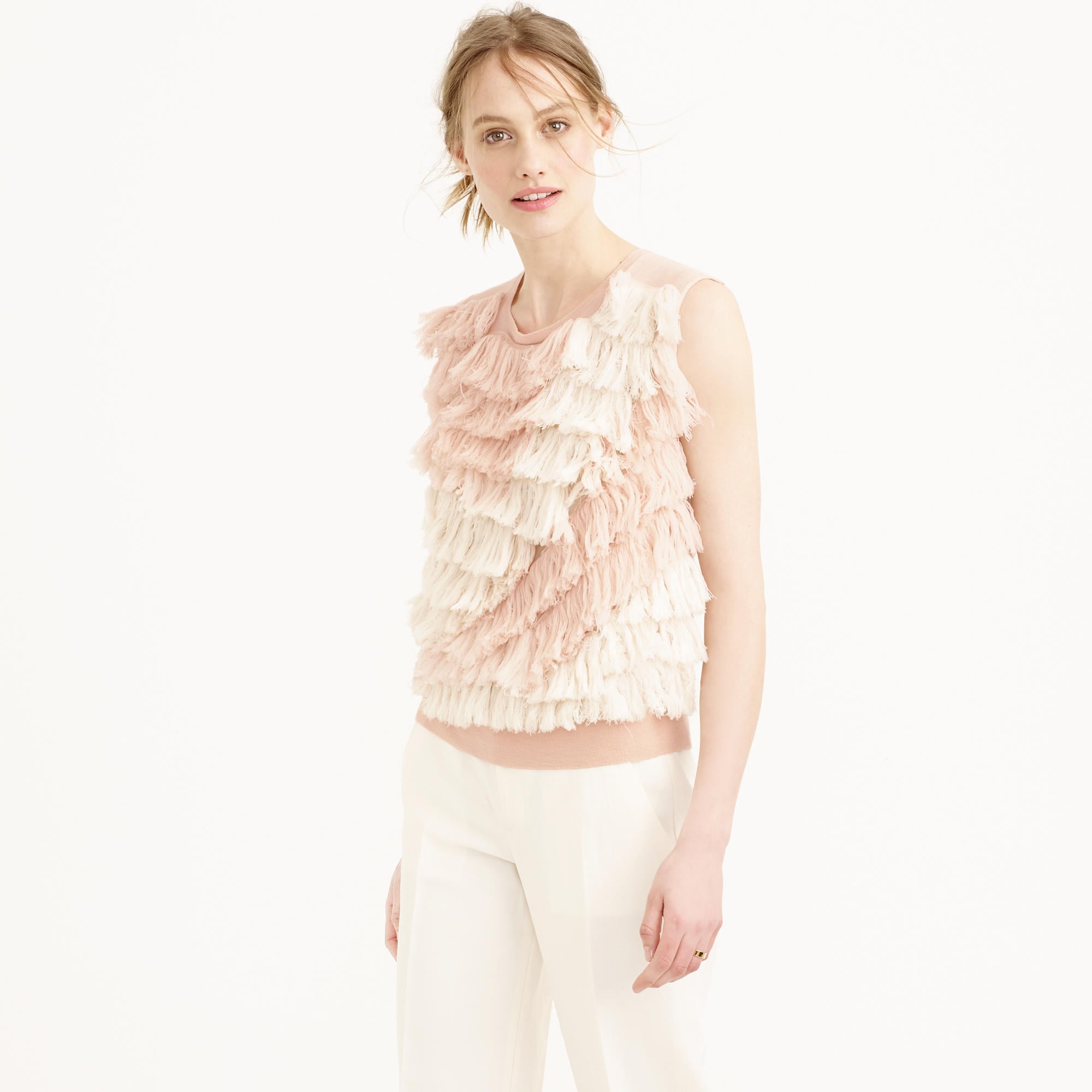 J.Crew Merino Wool Fringe Sweater-Vest 