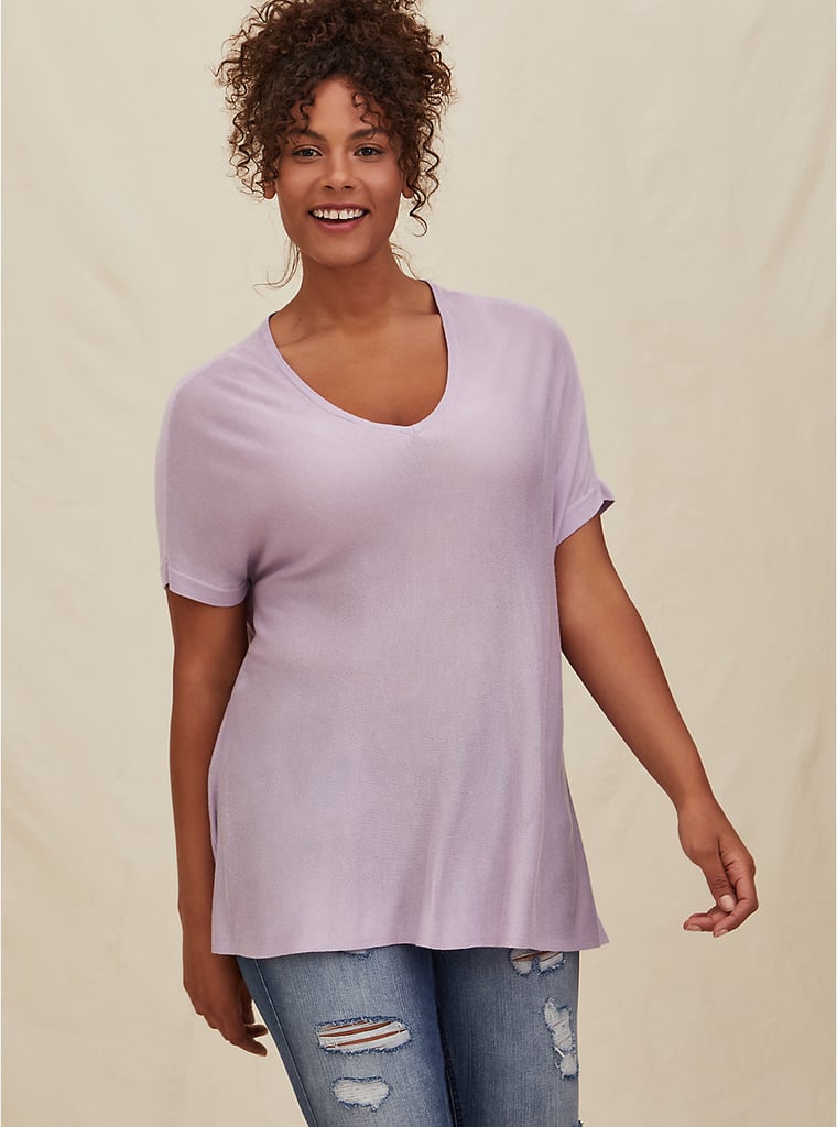 Torrid Lilac Purple Sweater Knit Dolman Pullover Top