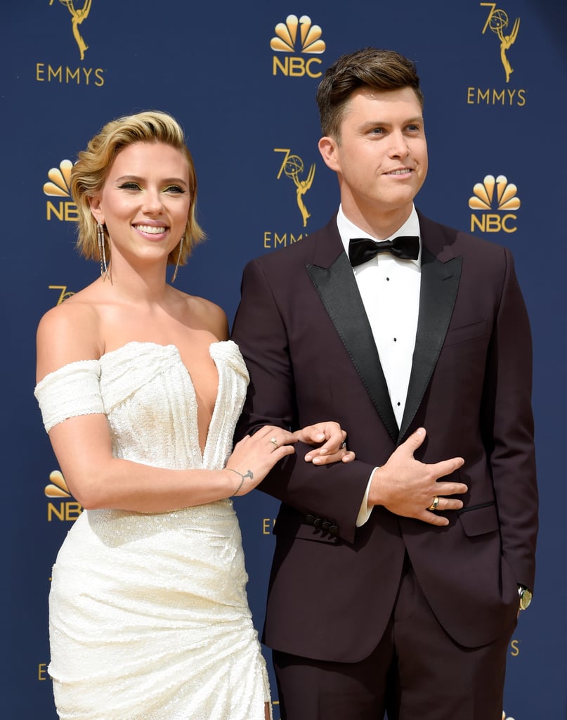 Scarlett Johansson and Colin Jost at the 2018 Emmys