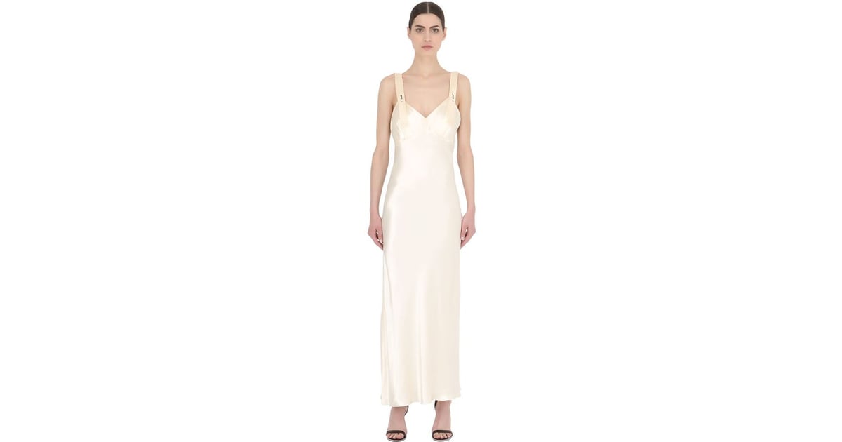 Calvin Klein Collection Silk Blend Satin Slip Dress ($2,595) | 31 White  Wedding Dresses You Can Wear Again and Again | POPSUGAR Fashion Photo 10