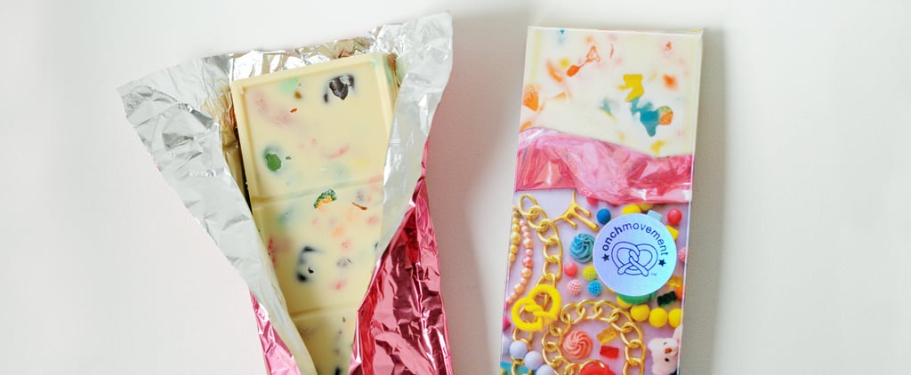 White Chocolate Bar Filled With Gummy Candy