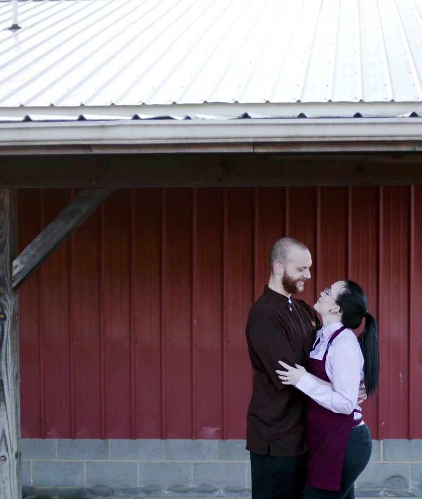 Couple's Engagement and Wedding Photos at Cracker Barrel